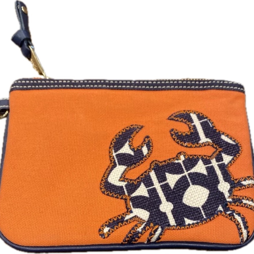 🦀 Spartina 449 Orange Clutch with Crab Design